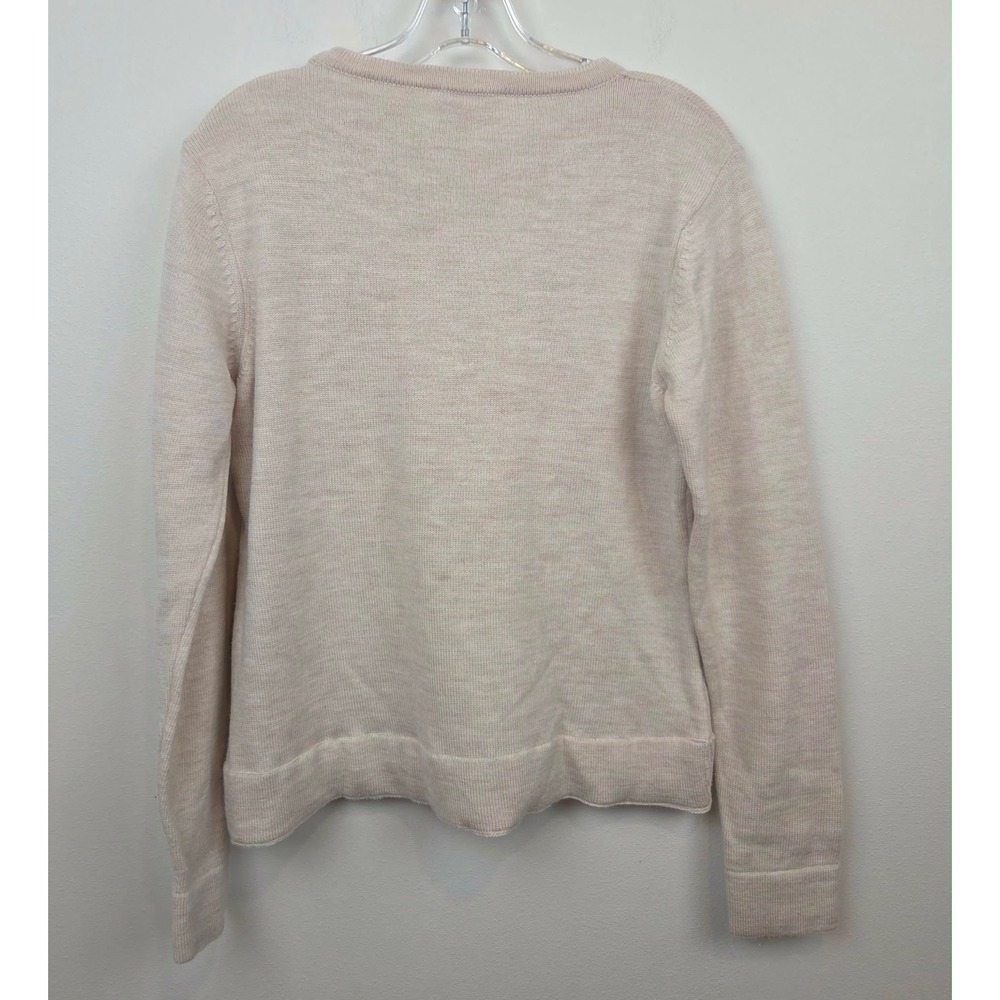 Kettlewell 100% Merino Wool Crew Neck Sweater Beige Oatmeal Womens Medium - Picture 3 of 8